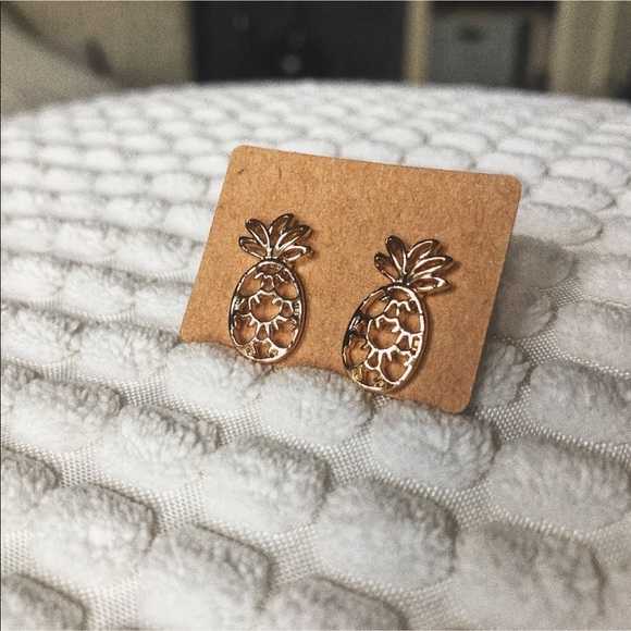 Brandy Melville Jewelry - LAST SET SALE Gold Whimsical Pineapple Earrings